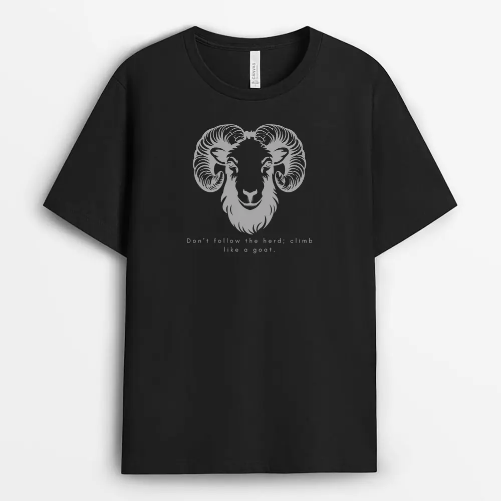 Dont Follow The Herd Climb Like A Goat Pykexgap T-Shirt - Black