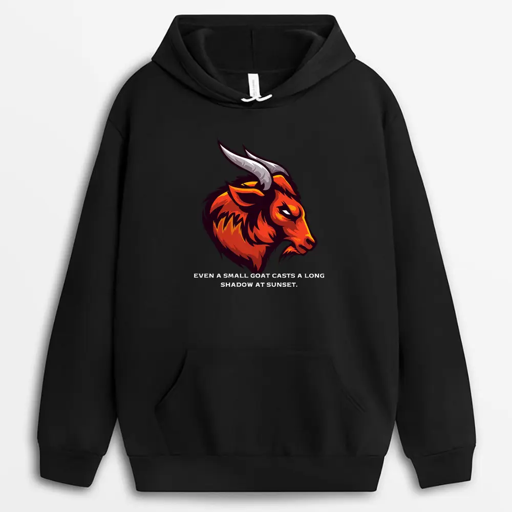 Even A Small Goat Casts A Long Shadow At Sunset Pykexgap Hoodie - Black