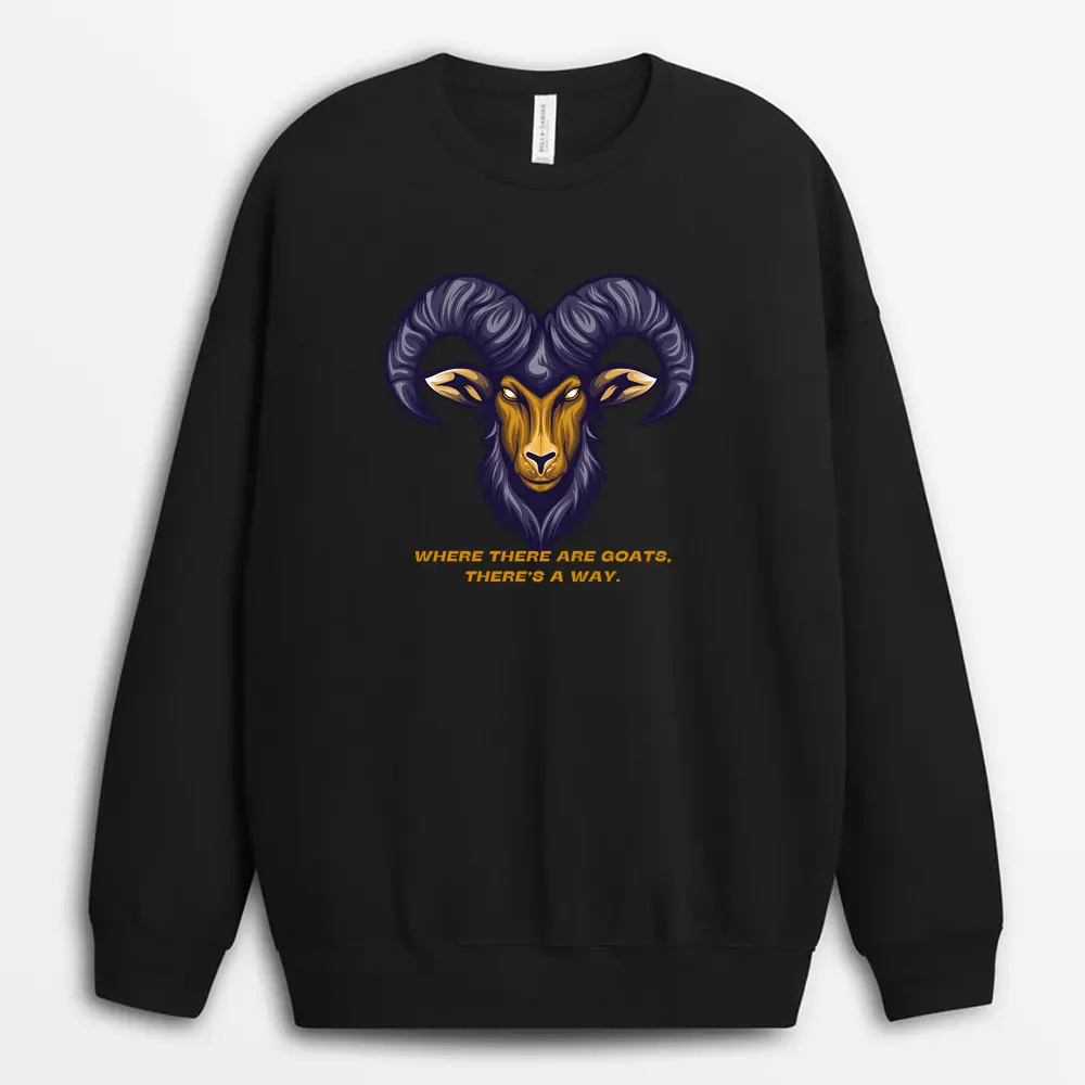 Where There Are Goats Theres A Way Pykexgap Sweatshirt - Black